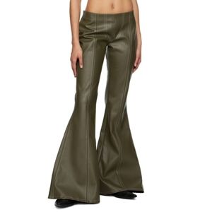ELENA VELEZ SSENSE Green Acid Rock Flair Faux- Leather Pants 8